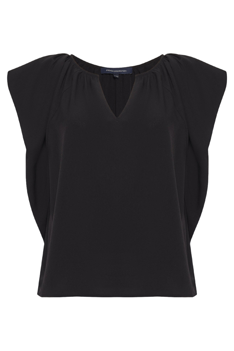 CREPE LIGHT V NECK BLOUSE BLACK 5