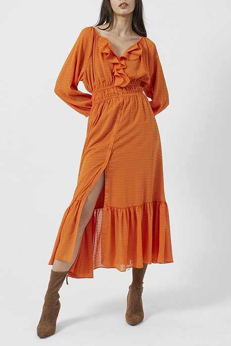 ANNA CORA PLEAT BUT DO MA DRES BURNT ORANGE 3