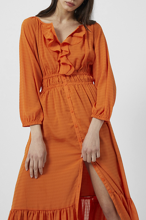ANNA CORA PLEAT BUT DO MA DRES BURNT ORANGE 4