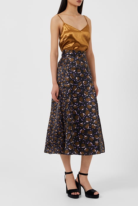 INRGID INU SATIN DRAPE SKIRT BLACK MULTI 4