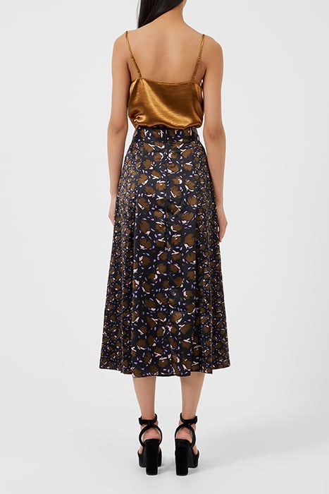 INRGID INU SATIN DRAPE SKIRT BLACK MULTI 2