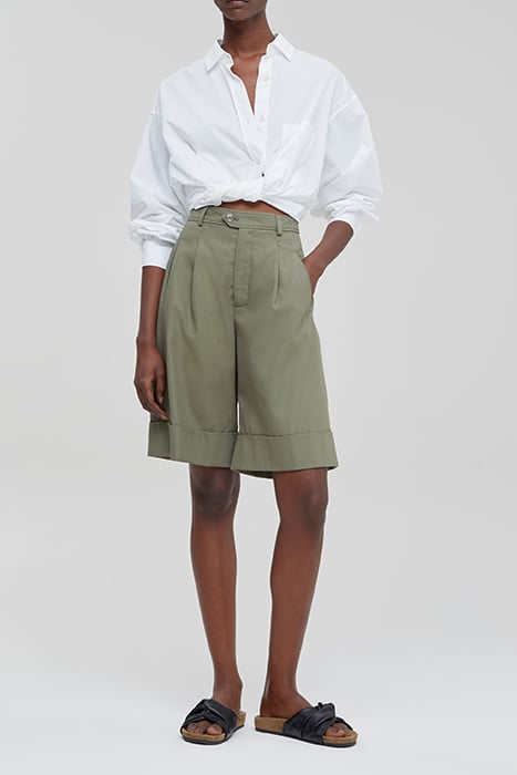 WOMEN SHORTS WITH TURN-UP DRIED BASIL 3