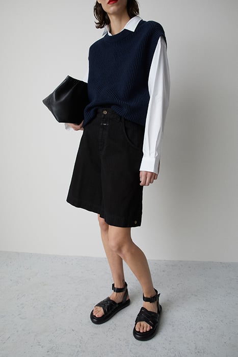 WOMEN WIDE LEG SHORTS BLACK 6