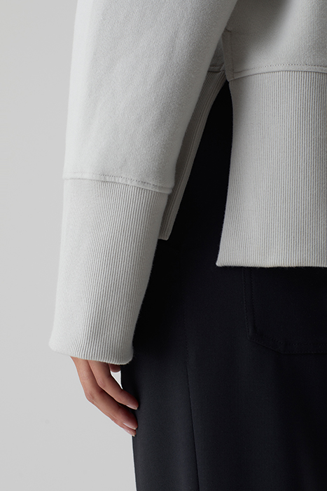 WOMEN CROPPED HOODY T-SHIRTS GREY ALABASTER 5