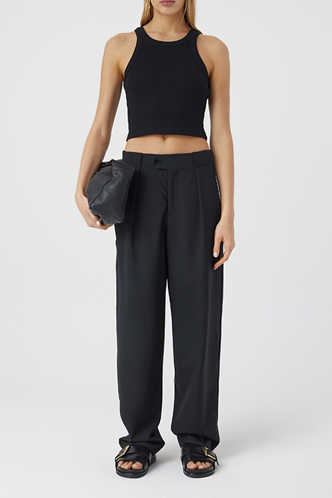 WOMEN CROPPED TANK TOP T-SHIRTS BLACK 3