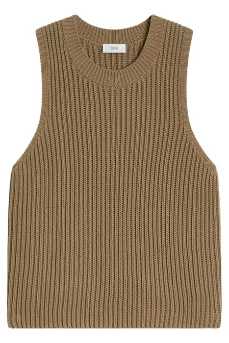 WOMEN CREW NECK RACER TOP KNITS NUTMEG 7