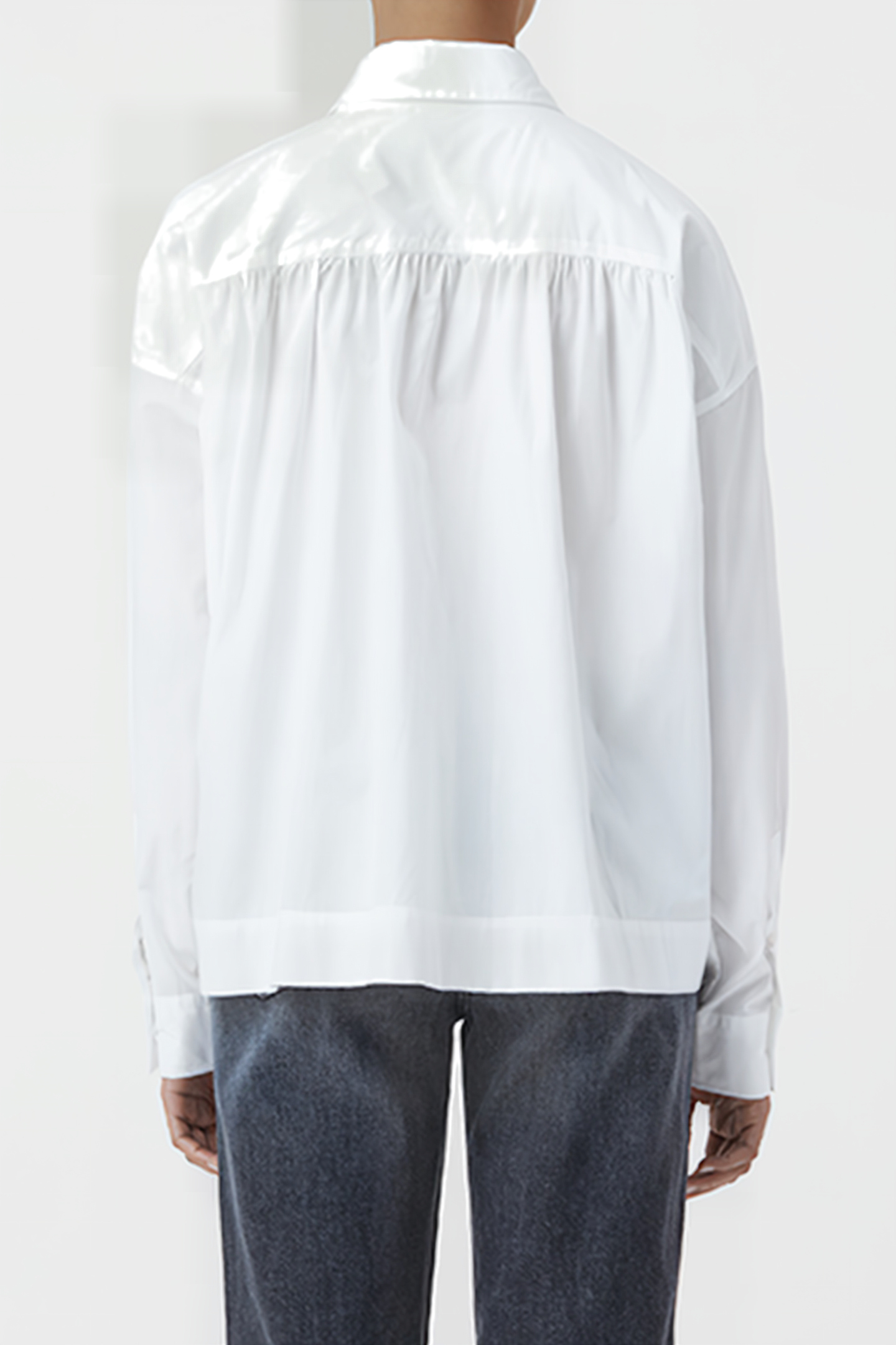 WOMEN GATHERED SHIRT SHIRTS & BLOUSES WHITE 2