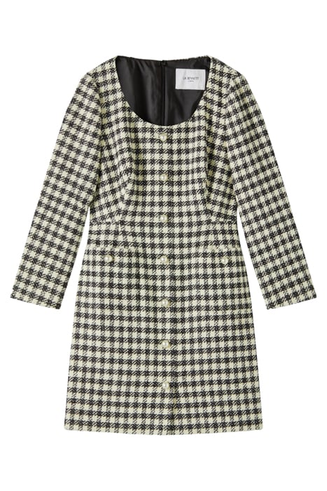 KEELER SHIRT DRESS BLACK/CREAM 5