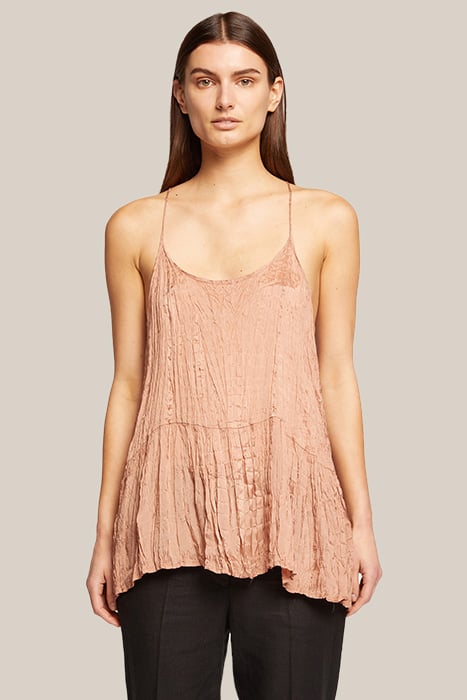 CRINKLED EFFECT SATIN TOP ROSE 1