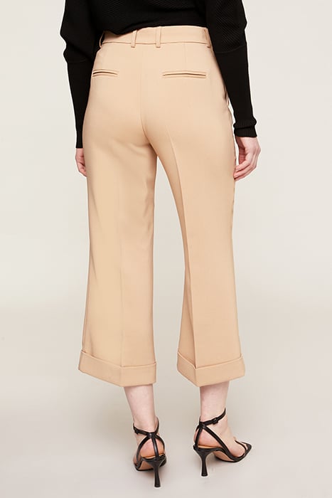 WIDE-LEG CROPPED TROUSERS WITH TURN-UP BROWN 2