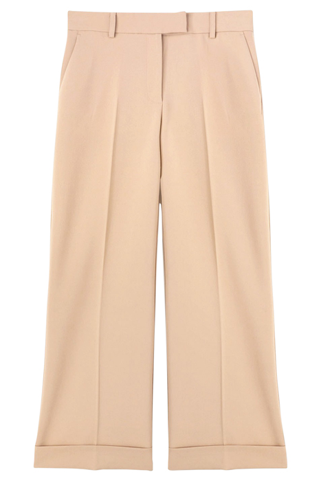WIDE-LEG CROPPED TROUSERS WITH TURN-UP BROWN 4