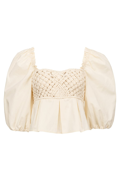 VIGONE TOP POPELINE CON INTREC BEIGE/CREAM 6