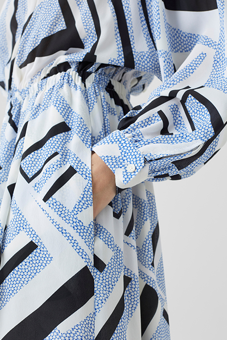 GATHERED DRESS GALAXY BLUE 5