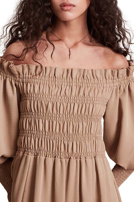 LARY DRESS SAND BROWN 4