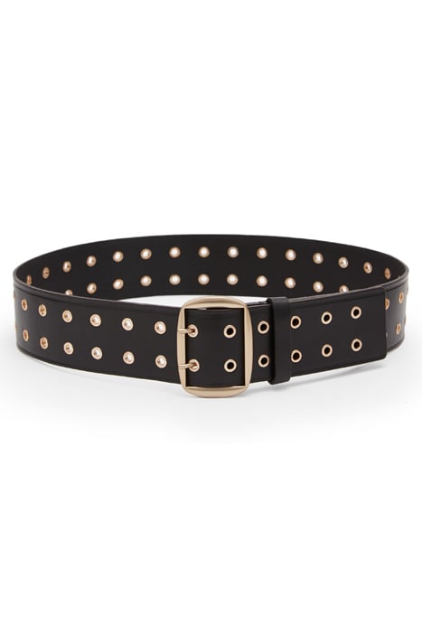 LAYLA EYELET BELT BLACK/WARM BRASS 2