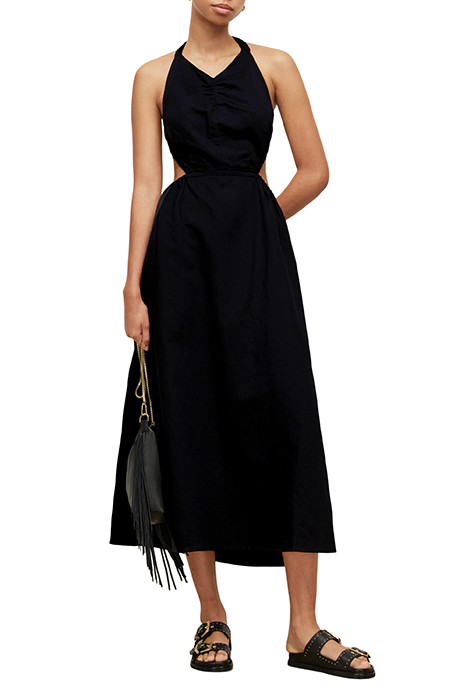 AllSaints Ludo Dress Black Maat: 16 | Midi Jurken Outlet | Dames | Zwart