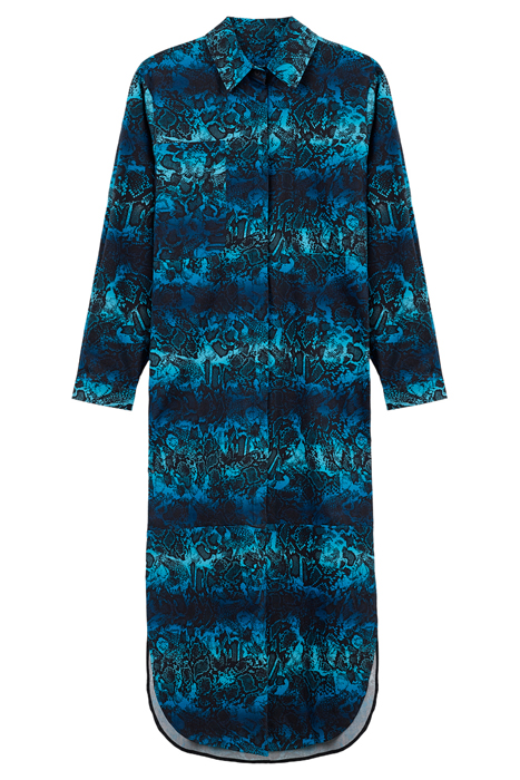 OVERSIZED SHIRT DRESS SNAKE PRINT BLUE 4