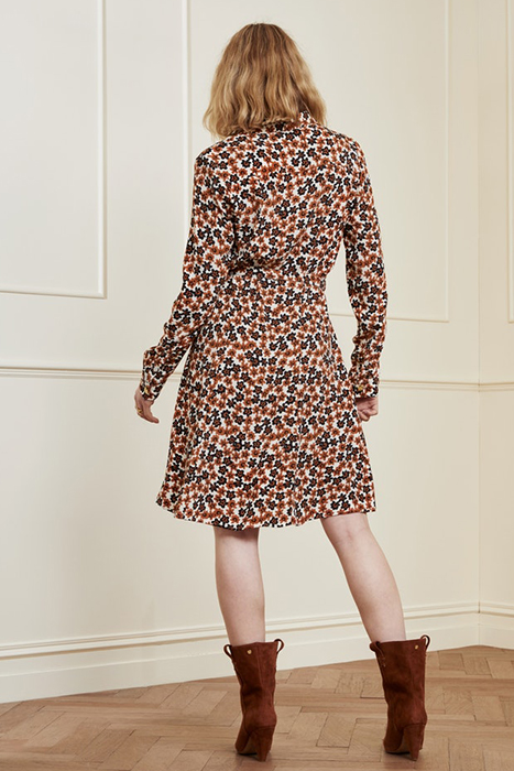 HAYLEY DRESS CREAM WHITE/COGNAC 2