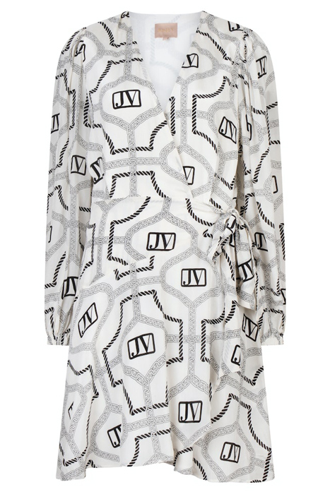 NICOLETTE DRESS COCOON WHITE BLACK 3