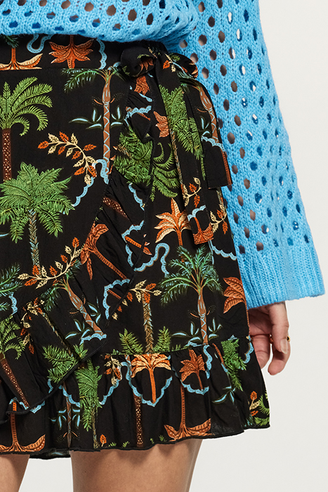 VALENCIA SKIRT JAIPUR PALM BLACK 7