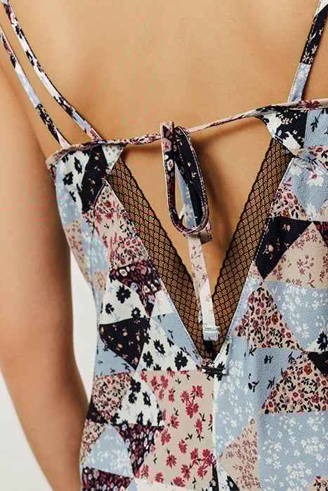 FLORAL PATCHWORK ECOVERO® VISCOSE MIDI DRESS, LACE 5