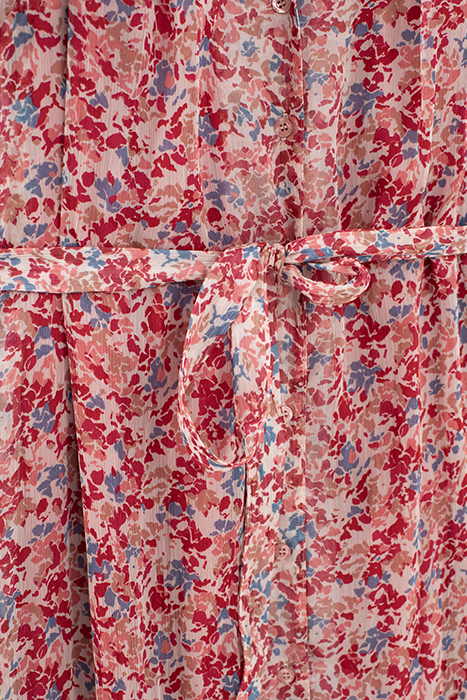 FLORAL PRINT SHORT SLEEVE LONG DRESS 5