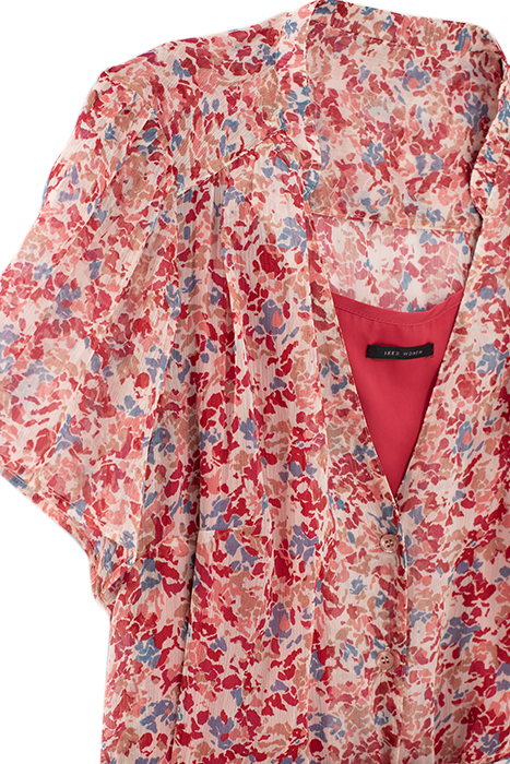 FLORAL PRINT SHORT SLEEVE LONG DRESS 3