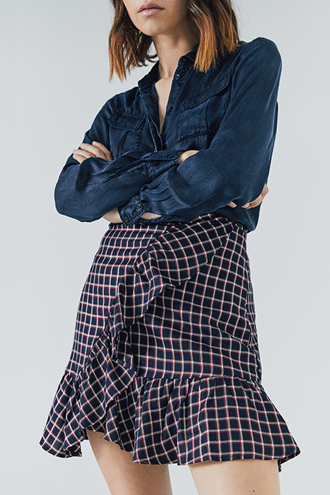 TARTAN AND METALLIC THREAD RUFFLED SKIRT 3