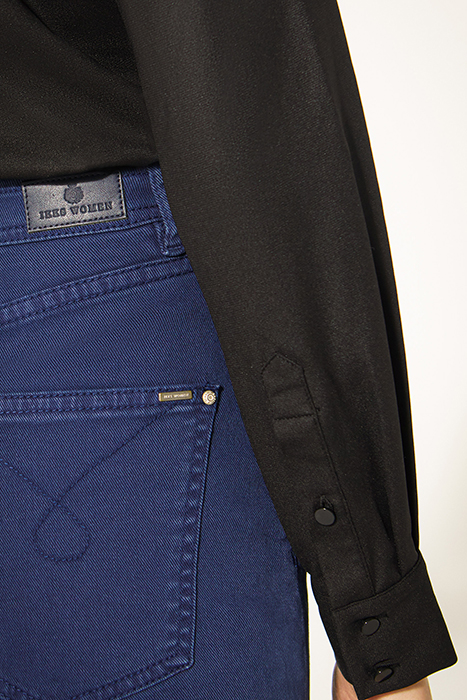 NAVY BLUE MID-RISE CROPPED SLOUCHY JEANS 5