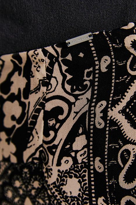 SCARF-PRINT ASYMMETRIC SKIRT WITH VOILE RUFFLE 5