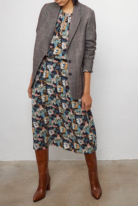 RETRO FLOWER PRINT ECOVERO® VISCOSE MIDI DRESS 3