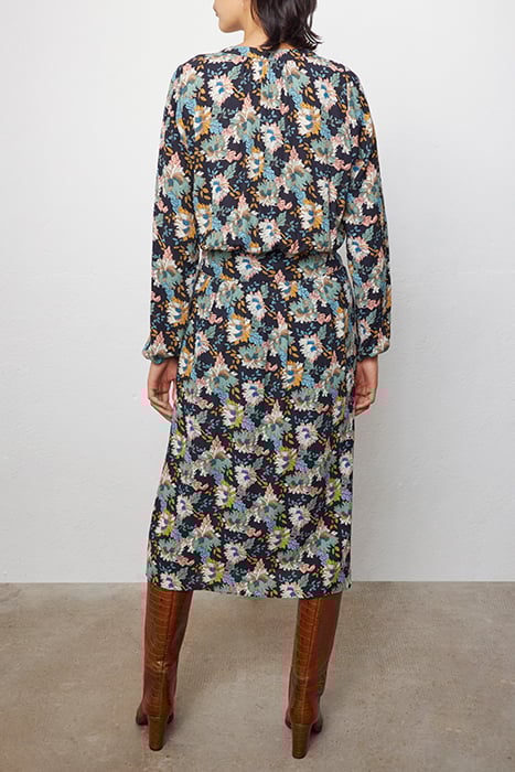 RETRO FLOWER PRINT ECOVERO® VISCOSE MIDI DRESS 2