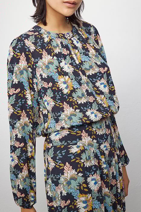 RETRO FLOWER PRINT ECOVERO® VISCOSE MIDI DRESS 4