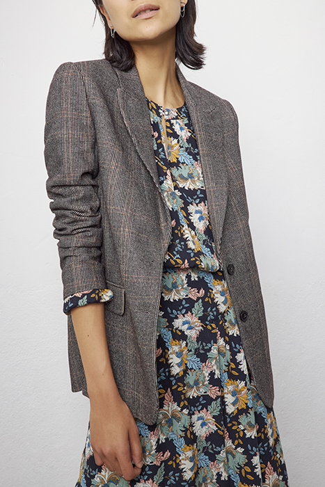 RETRO FLOWER PRINT ECOVERO® VISCOSE MIDI DRESS 5