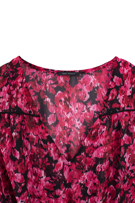 PINK FLORAL PRINT RECYCLED VOILE MIDI DRESS 2