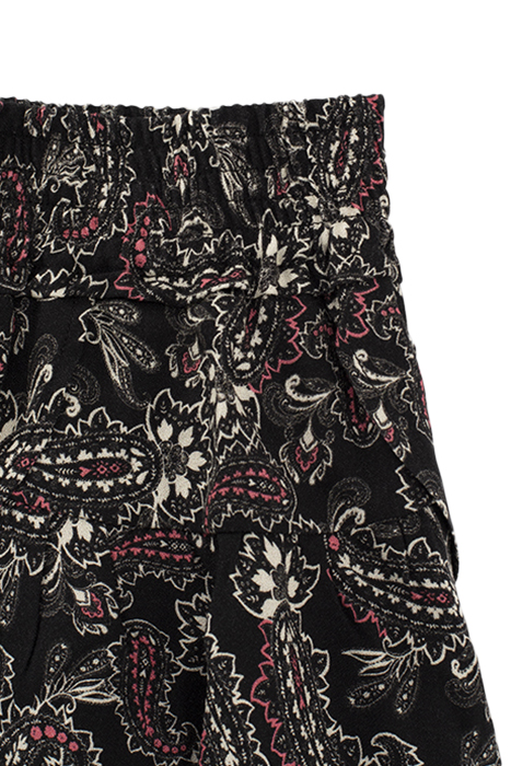 GIRLS’ BLACK PAISLEY PRINT RUFFLED SHORT SKIRT BLACK 3