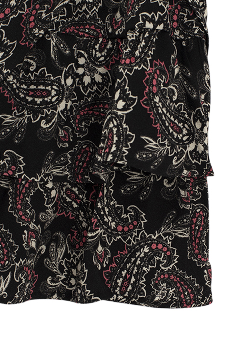 GIRLS’ BLACK PAISLEY PRINT RUFFLED SHORT SKIRT BLACK 4