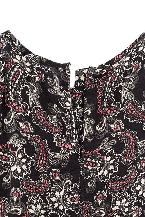 GIRLS’ BLACK PAISLEY PRINT BLOUSE BLACK 4