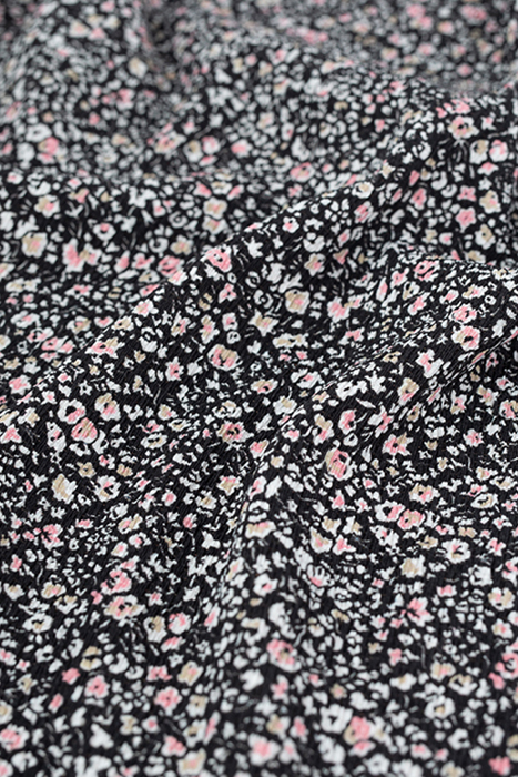 GIRLS’ BLACK FLOWERY PRINT DRESS BLACK 4