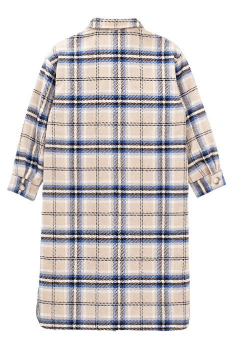 GIRLS’ MASTIC CHECK LONG OVERSHIRT COAT DESERT 2