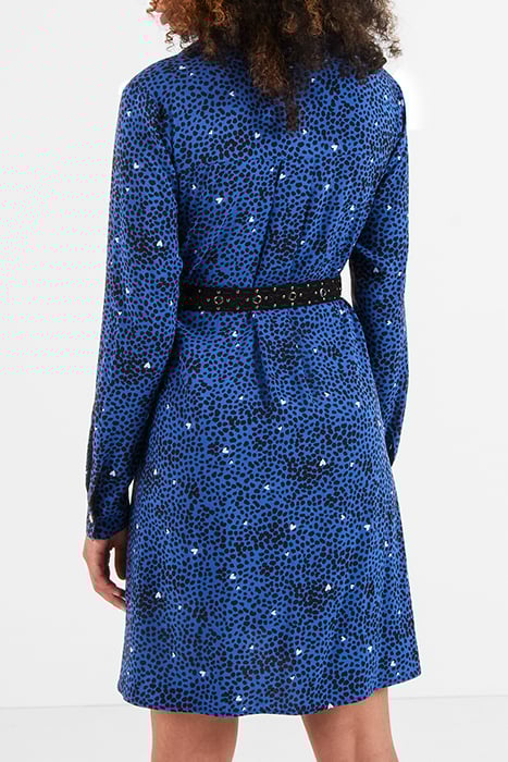 ELECTRIC BLUE ANIMAL PRINT SHIRT DRESS 2