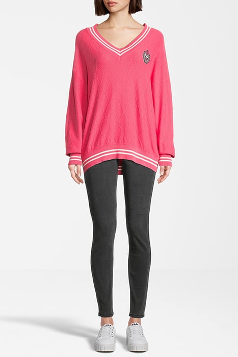 TELLING KNITTED V-NECK SWEATER CARMINE 4