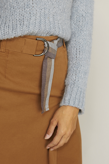 HIGH WAIST SKIRT FANCY BELT BROWN 5