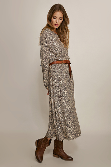 ROUND NECK DRESS SIDESLIT MULTI 4