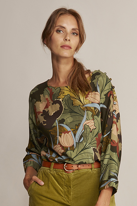 BOATNECK SHIRT 3/4 SL GREEN 2