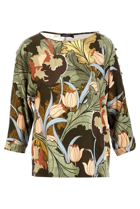 BOATNECK SHIRT 3/4 SL GREEN 1