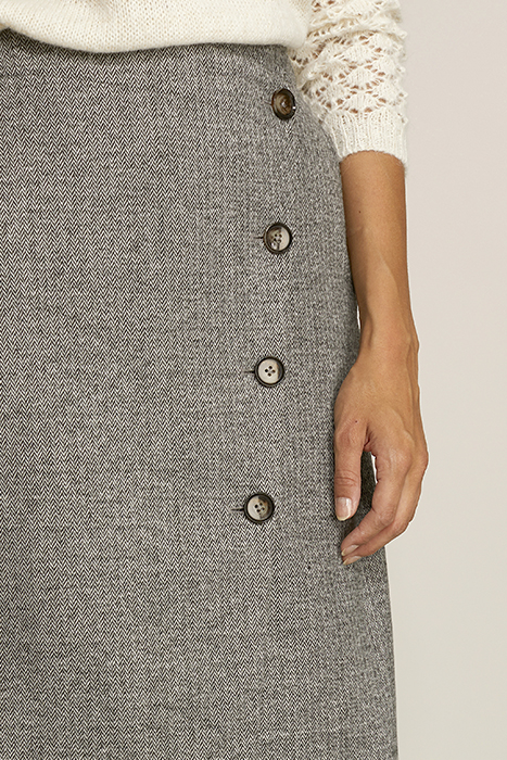 KNEESKIRT FRONT BTN CLOSURE BROWN 6