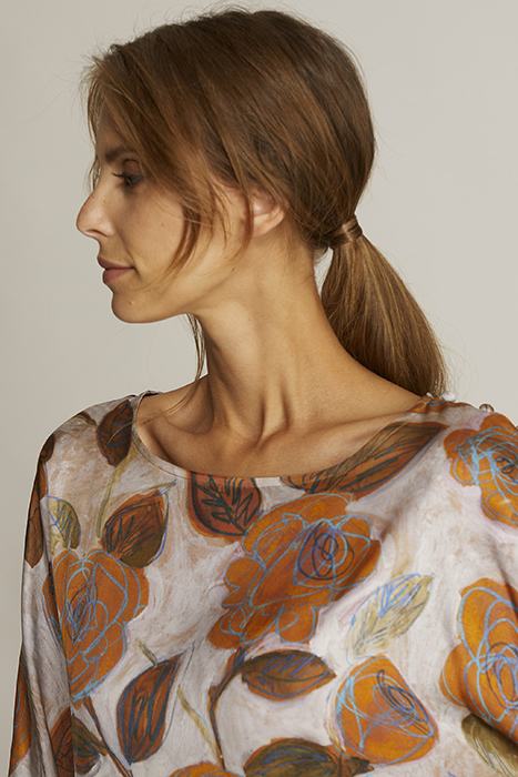 BOATNECK SHIRT 3/4 SL BROWN 5