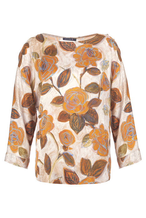 BOATNECK SHIRT 3/4 SL BROWN 1