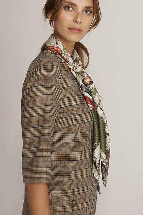 DRESS ROUND NECK APPLIED PKT BROWN 5